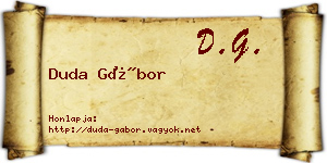 Duda Gábor névjegykártya